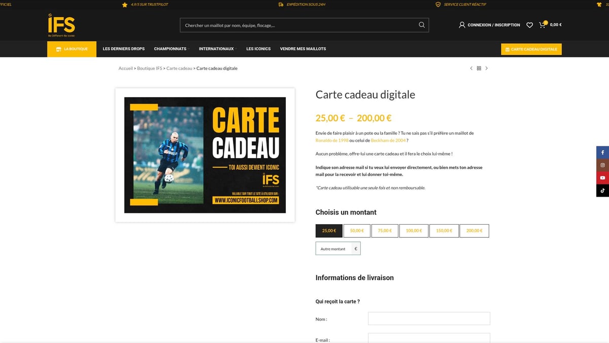 7 Idées Originales De Cadeau Fan De Foot Pour 2026 - Carte Cadeau Digitale IFS – Liberté de choix pour tous les fans