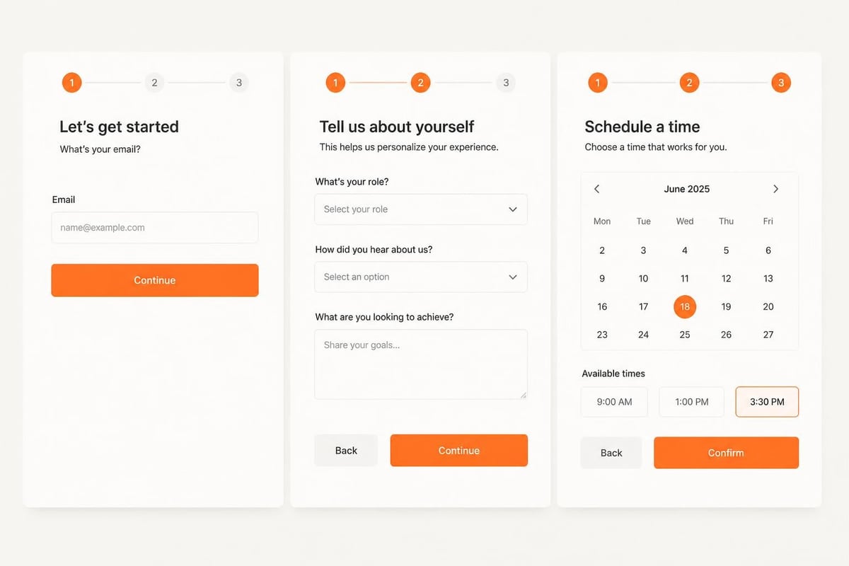 Lead Generation Form Best Practices for B2B Software Multi-step form progression