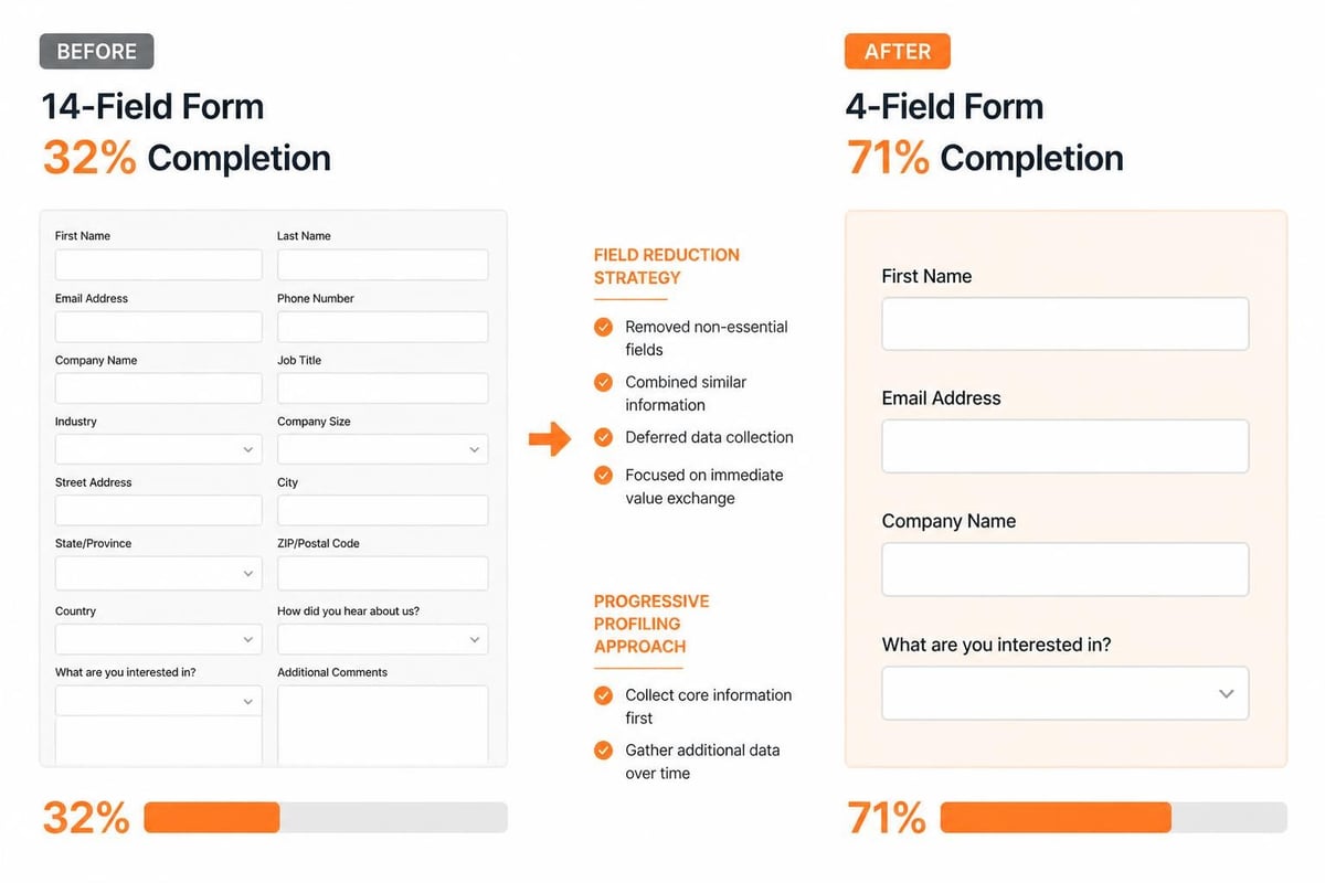 Lead Generation Form Best Practices for B2B Software Form optimization comparison