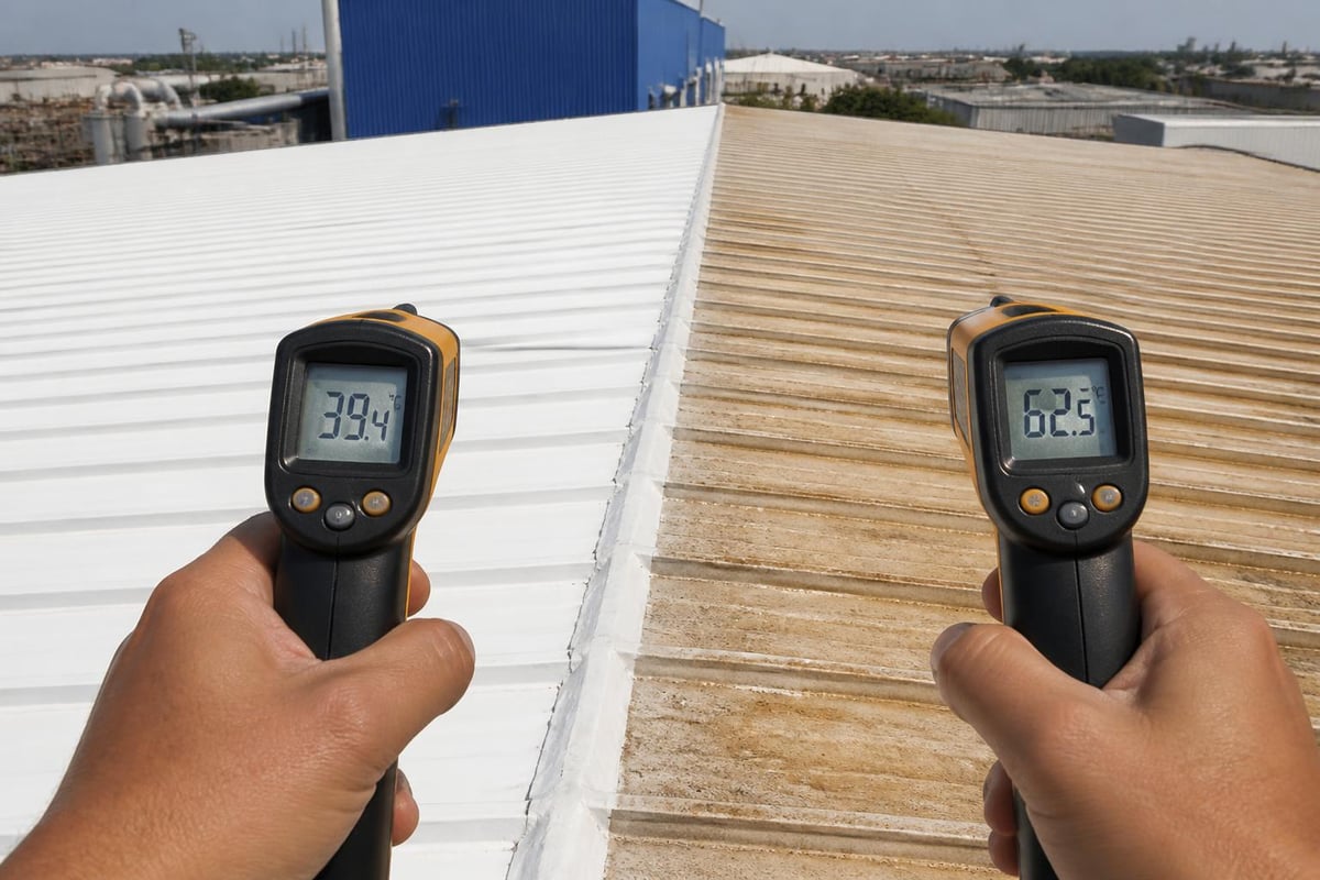 Energy efficiency through roof coatings