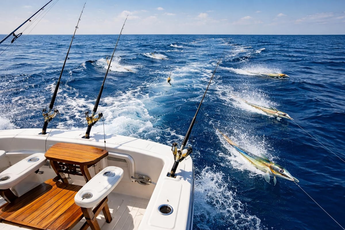 Trolling spread setup