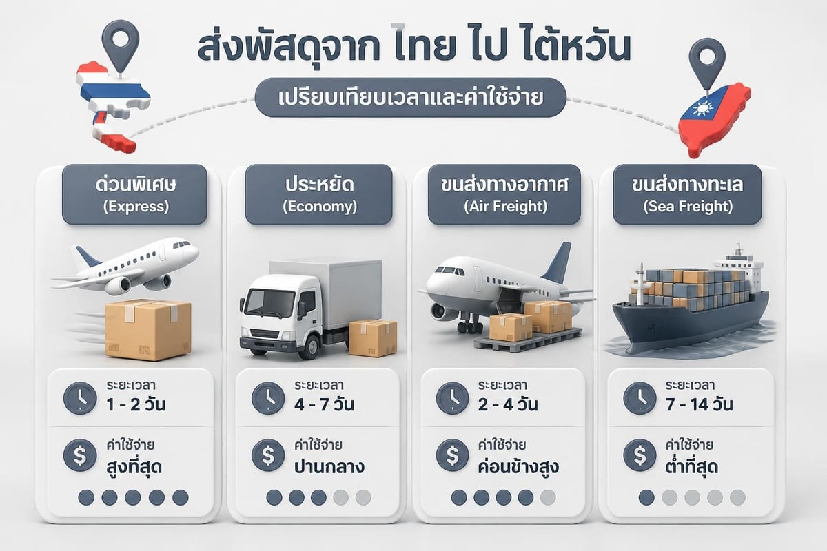 Shipping methods comparison