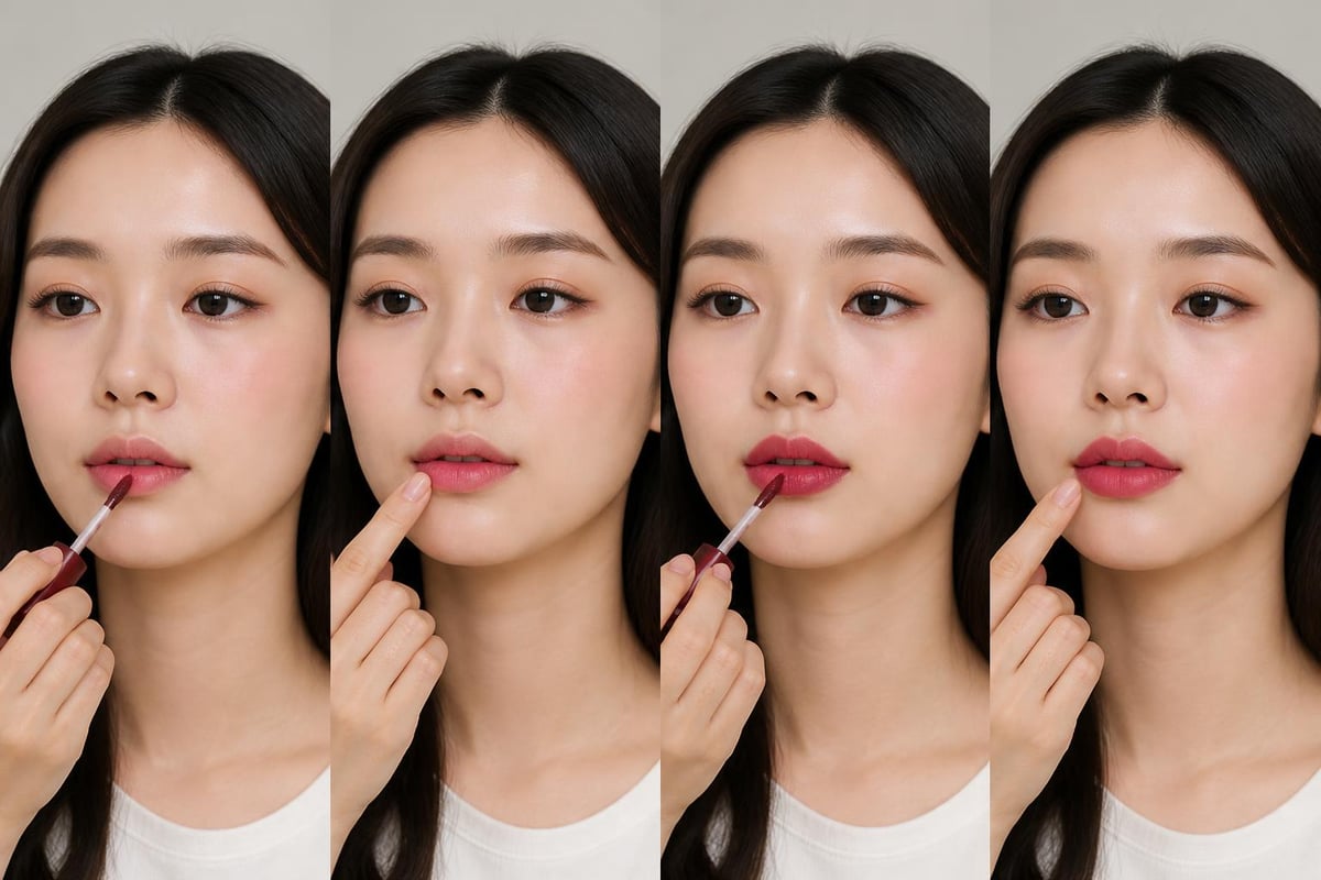 Korean lip stain application technique