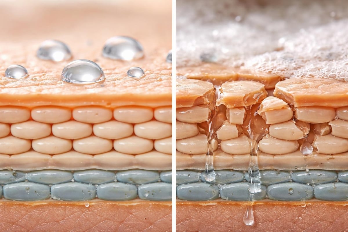 Skin barrier damage from harsh grooming products