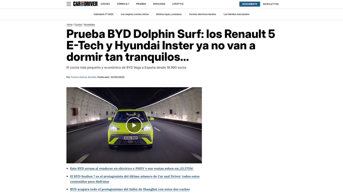 Top 10 Carros Chineses Recomendados Para Comprar em 2025 - BYD Dolphin Surf