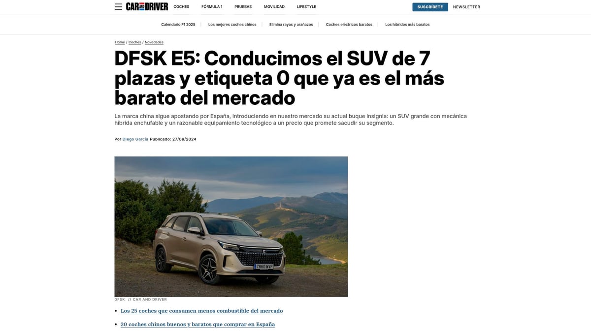 Top 10 Carros Chineses Recomendados Para Comprar em 2025 - DFSK E5