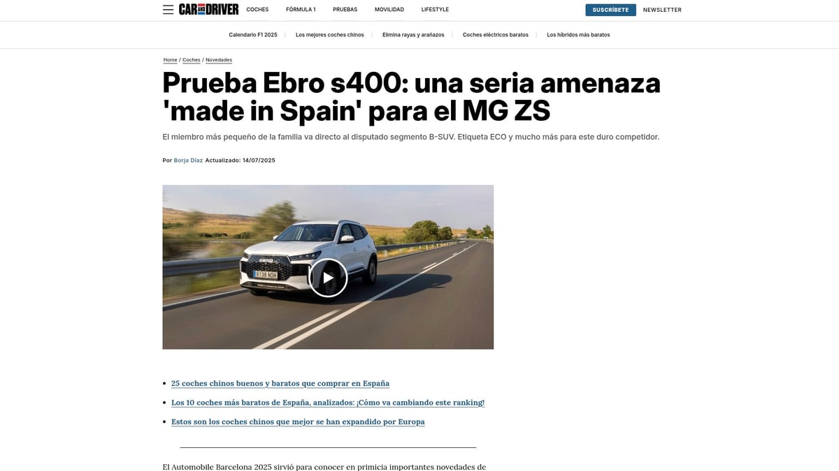 Top 10 Carros Chineses Recomendados Para Comprar em 2025 - Ebro S400