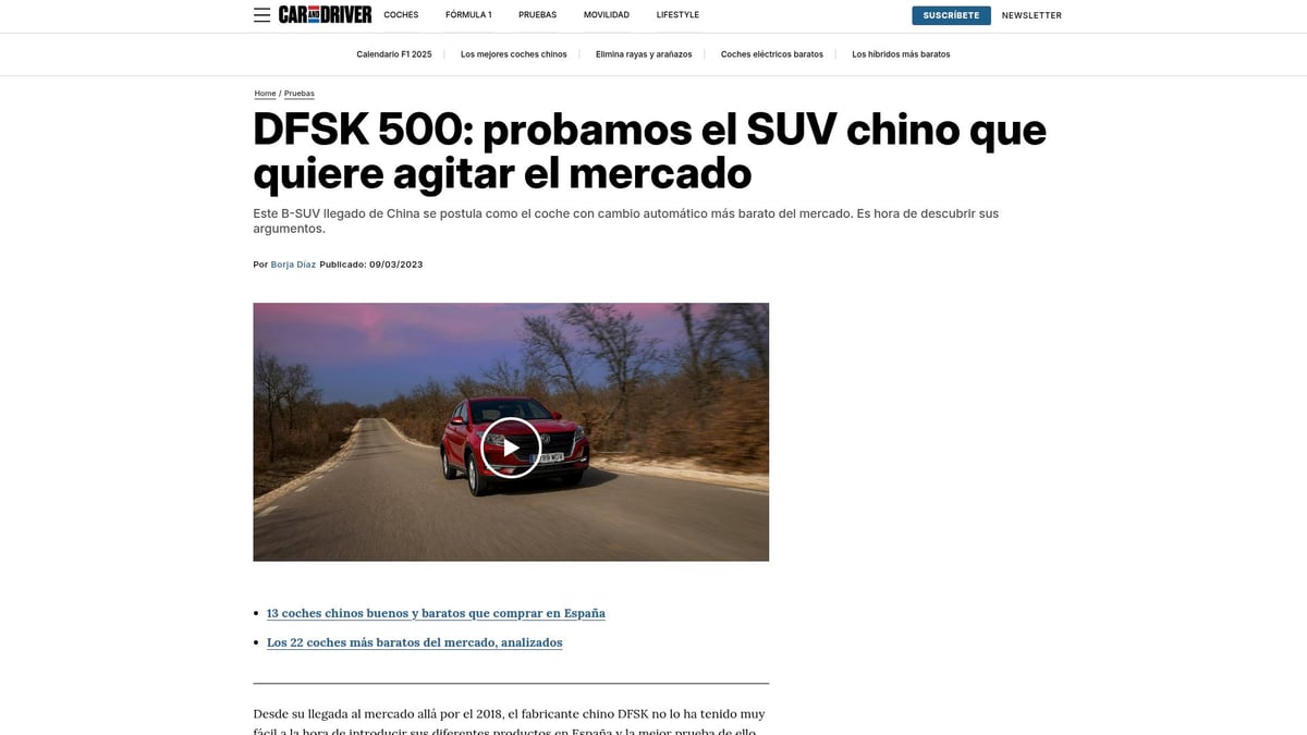 Top 10 Carros Chineses Recomendados Para Comprar em 2025 - DFSK 500