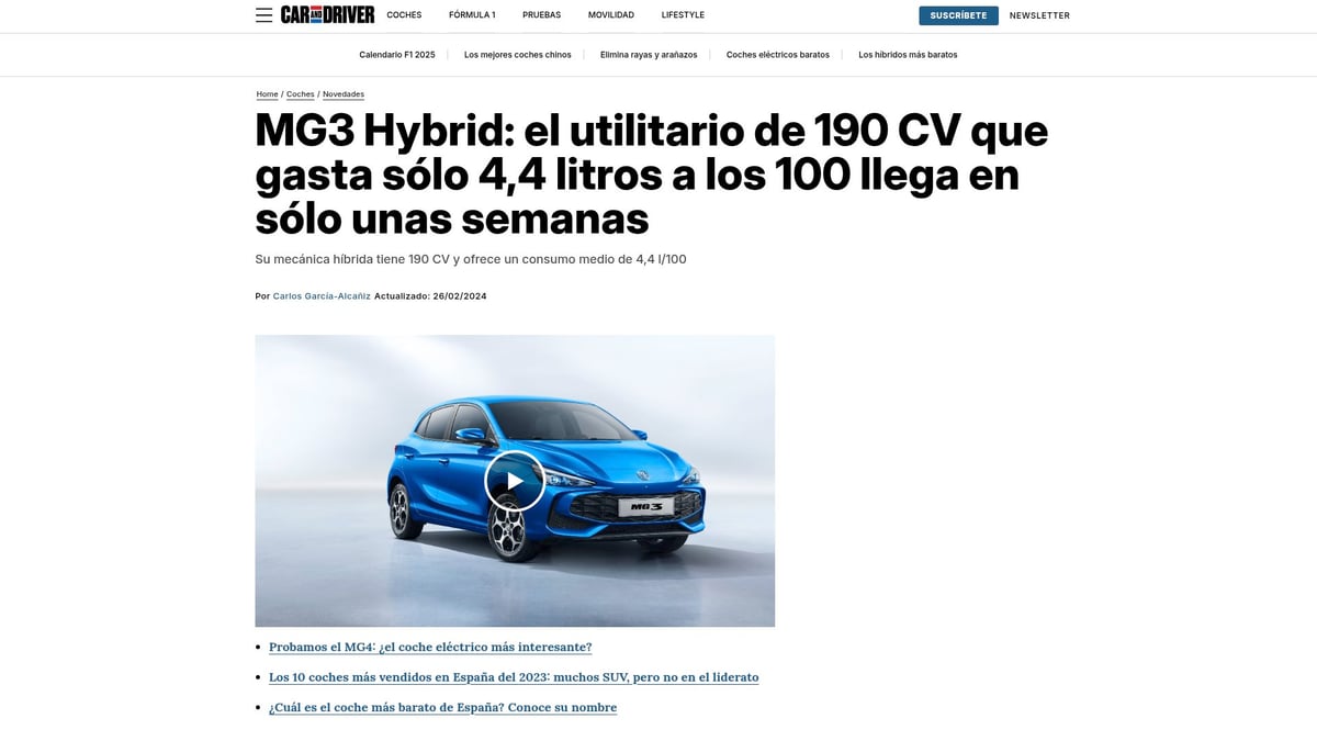 Top 10 Carros Chineses Recomendados Para Comprar em 2025 - MG3 Hybrid