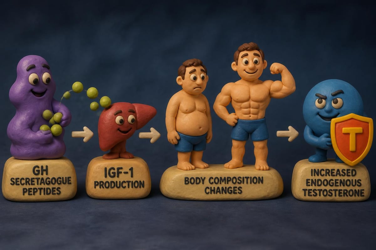 Growth hormone and testosterone interaction