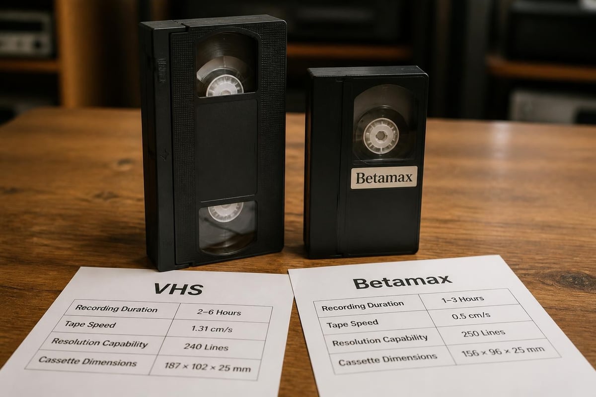 Technical comparison of VHS and Betamax recording specifications