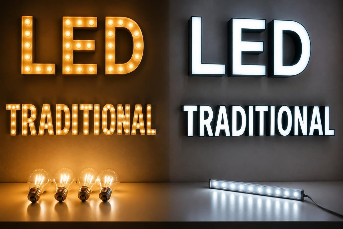 Illuminated signage technology comparison