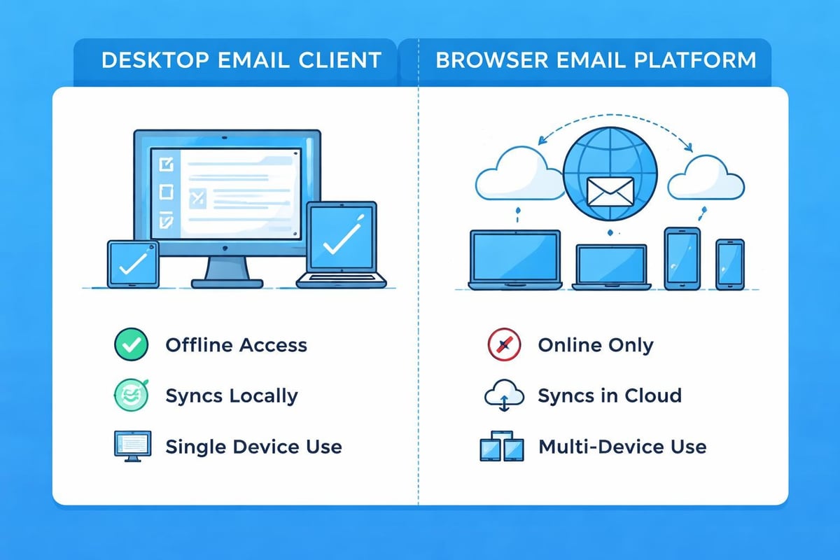 Desktop versus web-based email clients