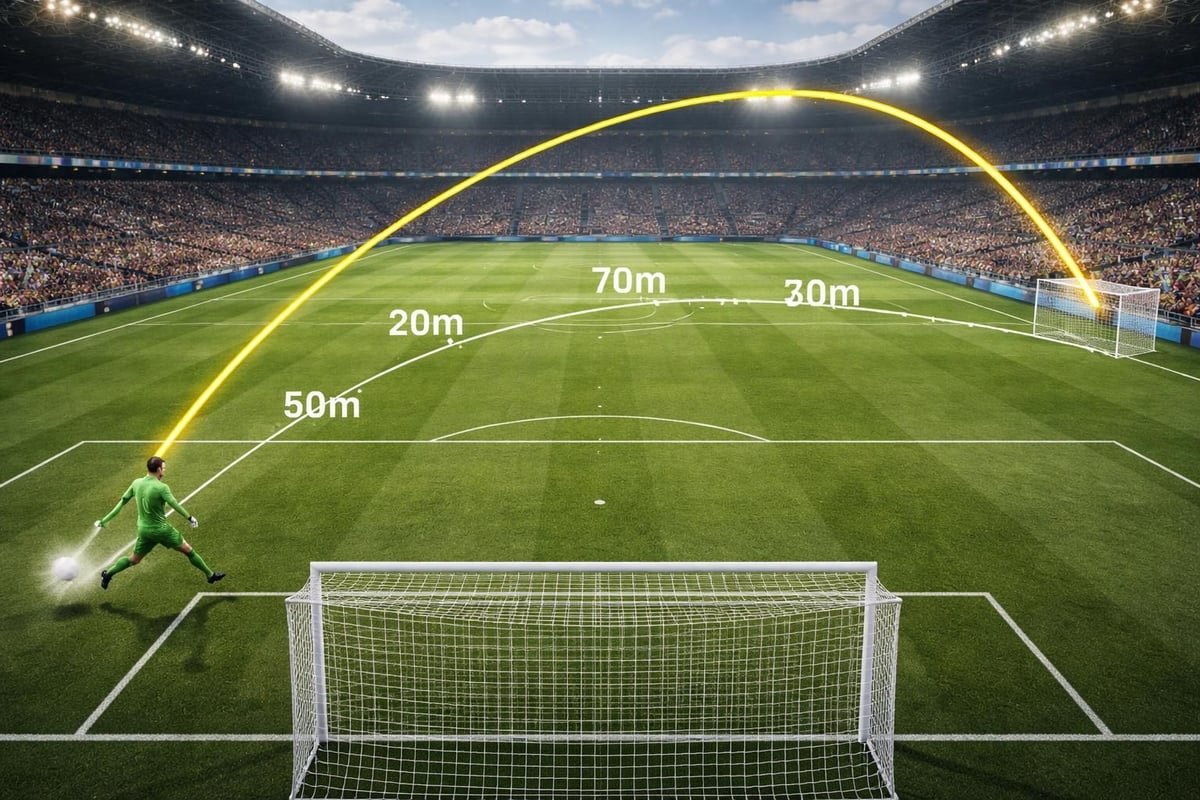 Soccer goal distance measurement