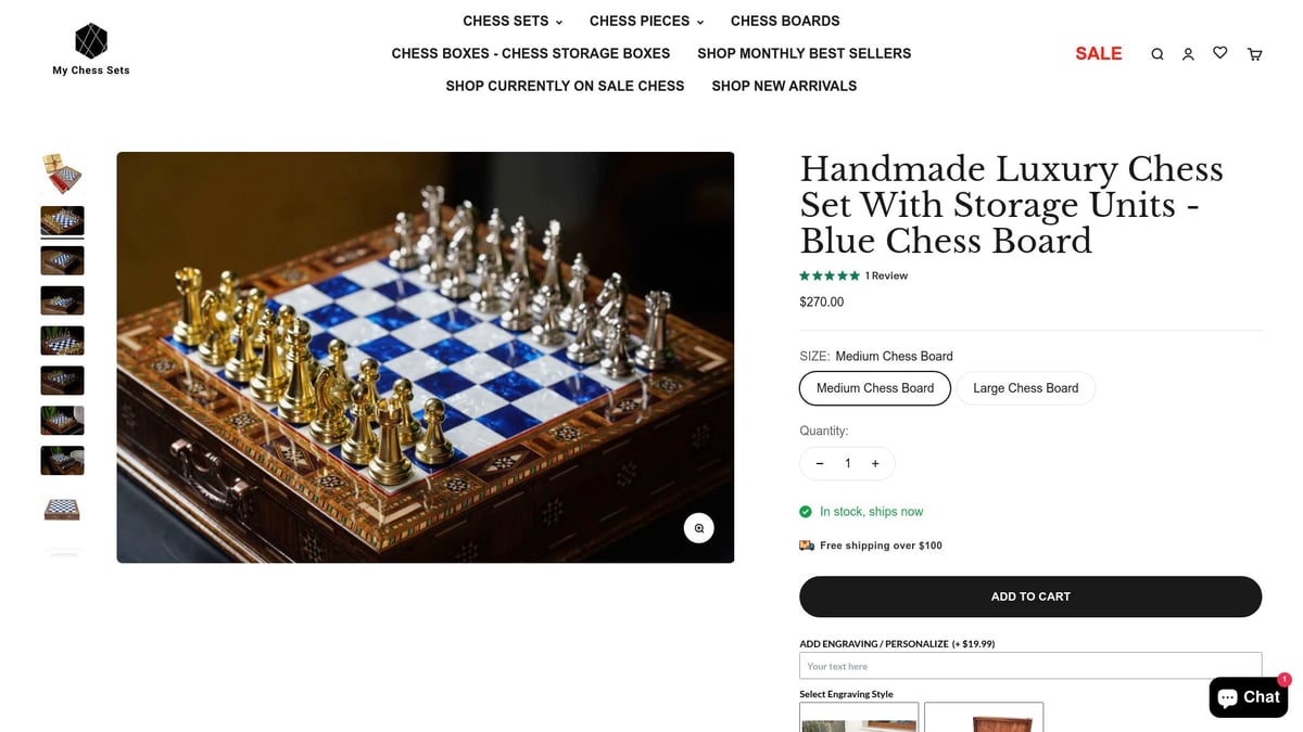 Top 8 Cool Chess Boards That Stand Out in 2026 - Handmade Luxury Chess Set With Storage Units - Blue Chess Board