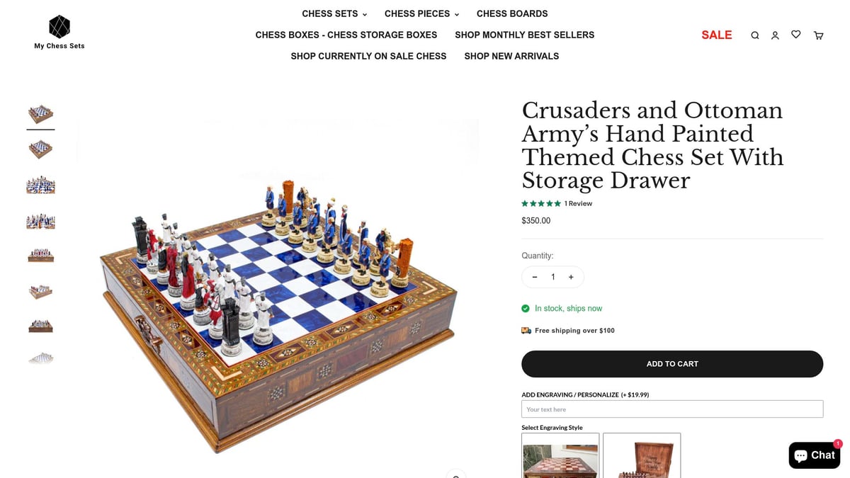 Top 8 Cool Chess Boards That Stand Out in 2026 - Crusaders and Ottoman Army’s Hand Painted Themed Chess Set With Storage Drawer