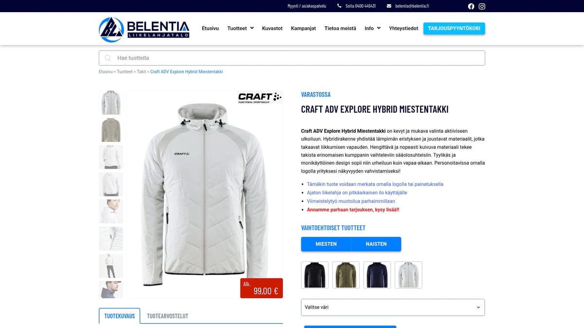 7 Ideaa: Liikelahjat Logolla Yrityksesi Brändin Vahvistamiseen 2026 - Craft ADV Explore Hybrid Takki logolla – Belentia