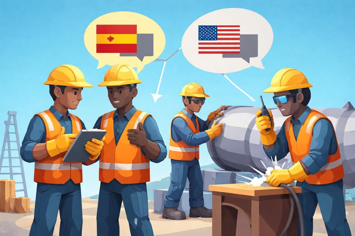 Bilingual welding team coordination