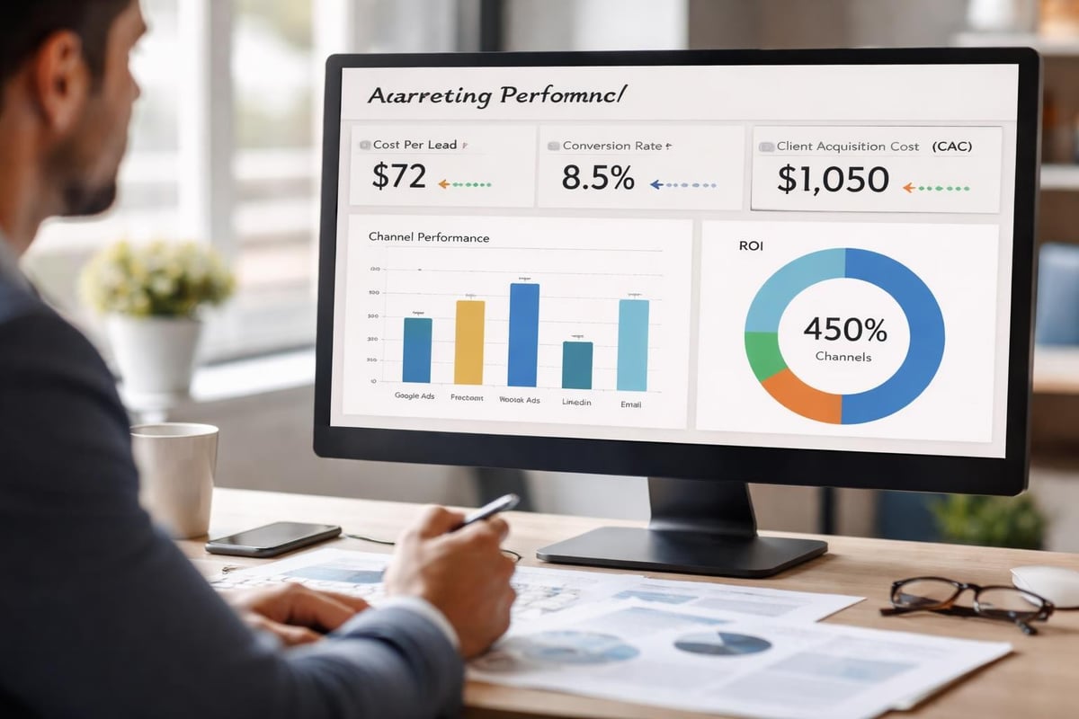 Business Ads Guide for Financial Advisors in 2026 Ad performance tracking dashboard