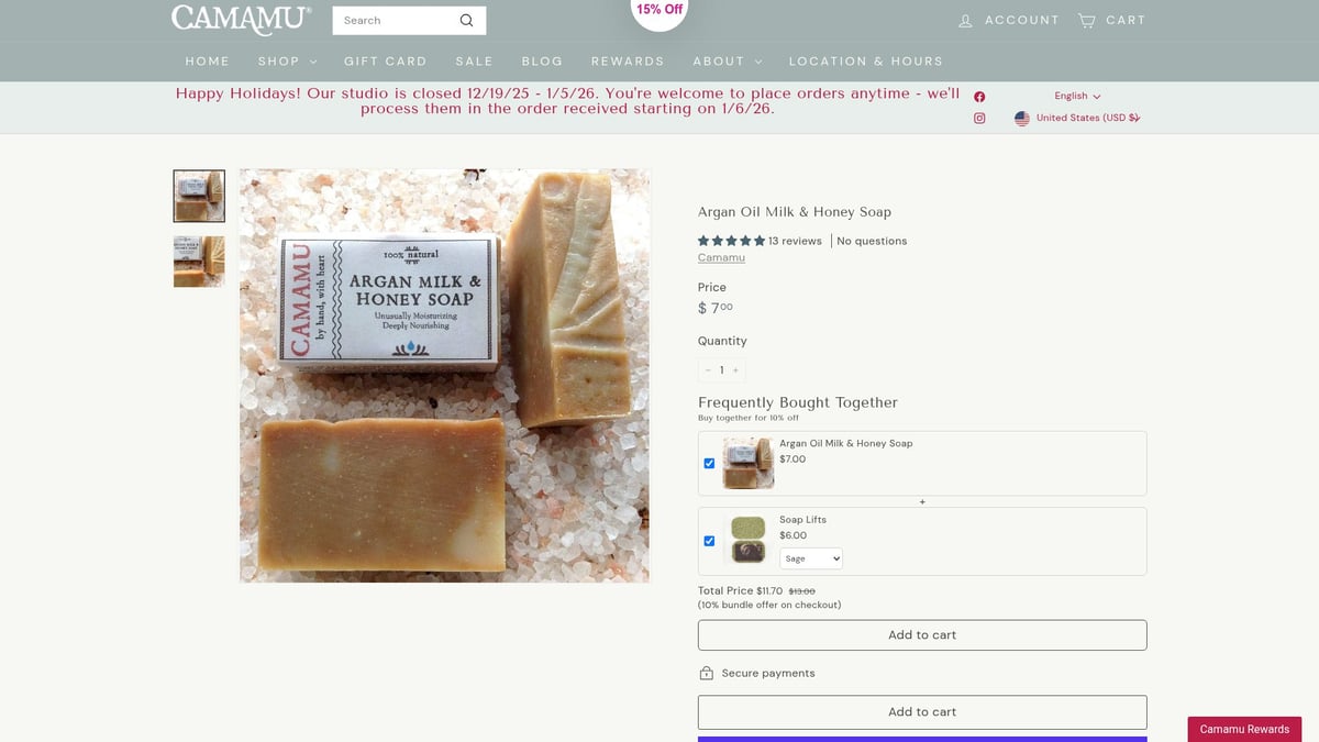 Top 7 Skin Soap For Dry Skin Picks To Try In 2026 - Camamu Argan Oil Milk & Honey Soap