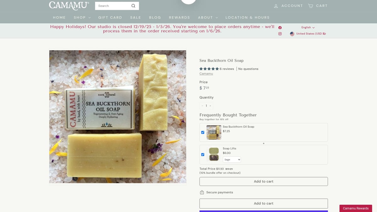 Top 7 Skin Soap For Dry Skin Picks To Try In 2026 - Camamu Sea Buckthorn Oil Soap