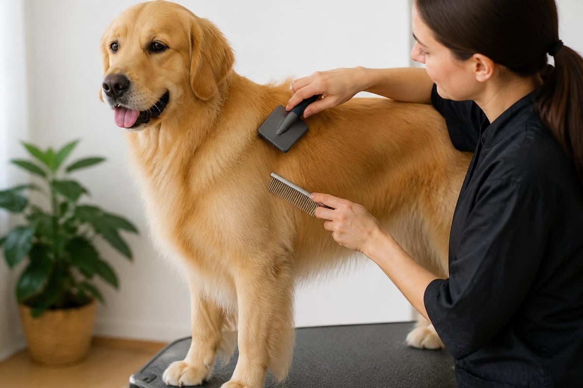 Daily brushing routine for fluffy dogs