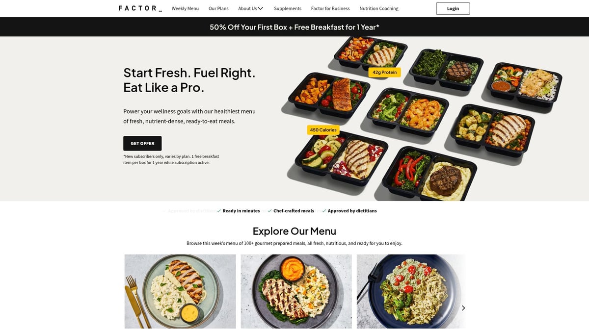 Top 9 Best Rated Meal Delivery Services to Try in 2026 - Factor