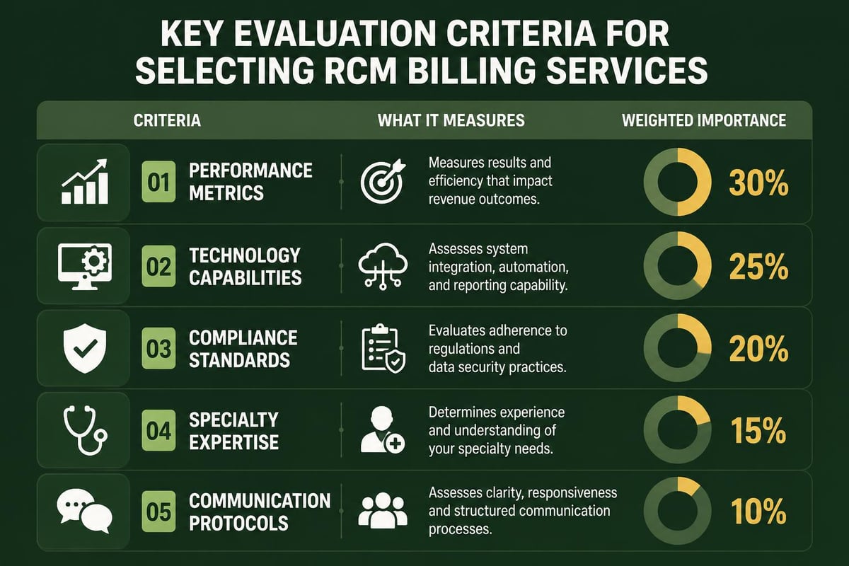 RCM service evaluation criteria