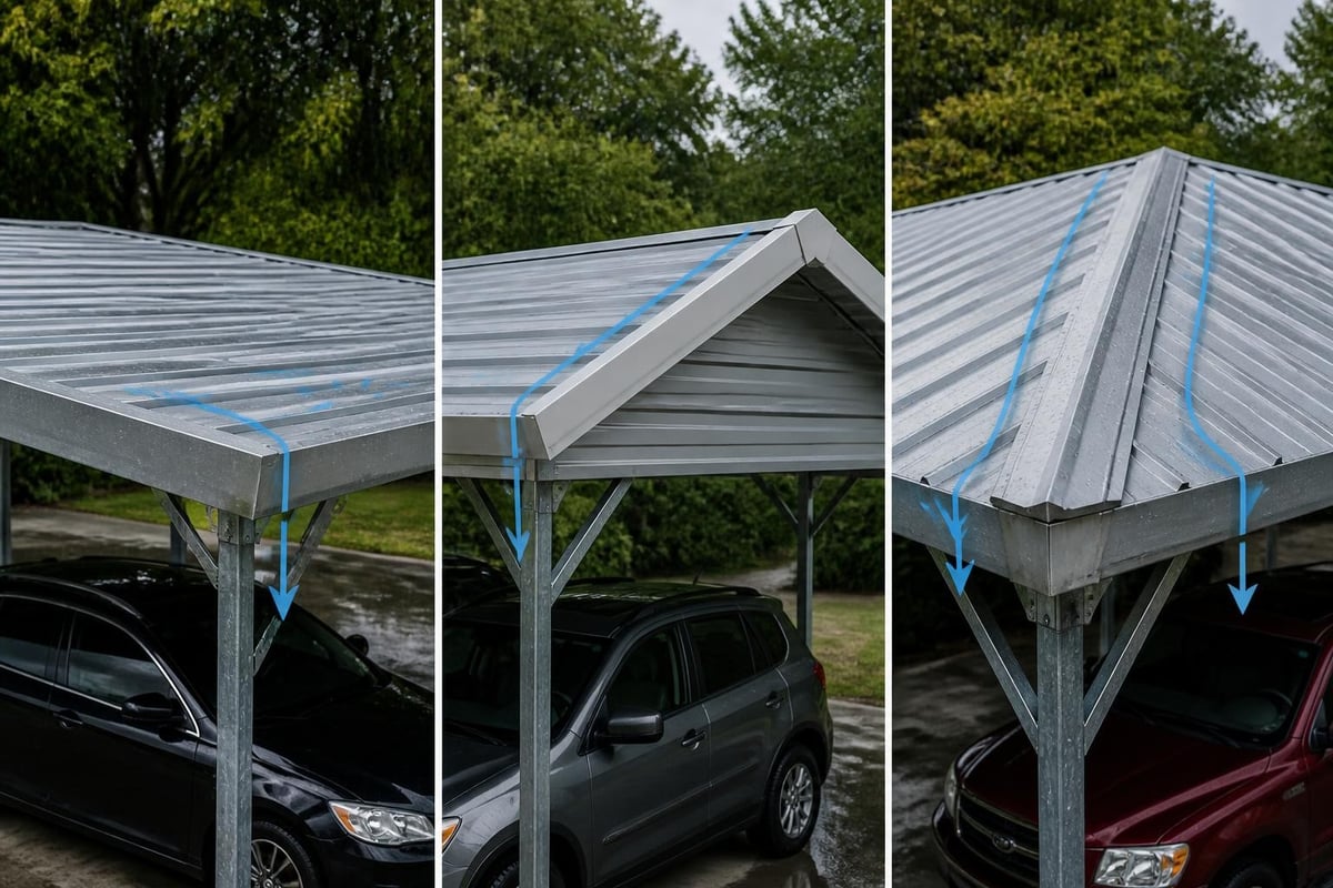 Carport roof styles comparison