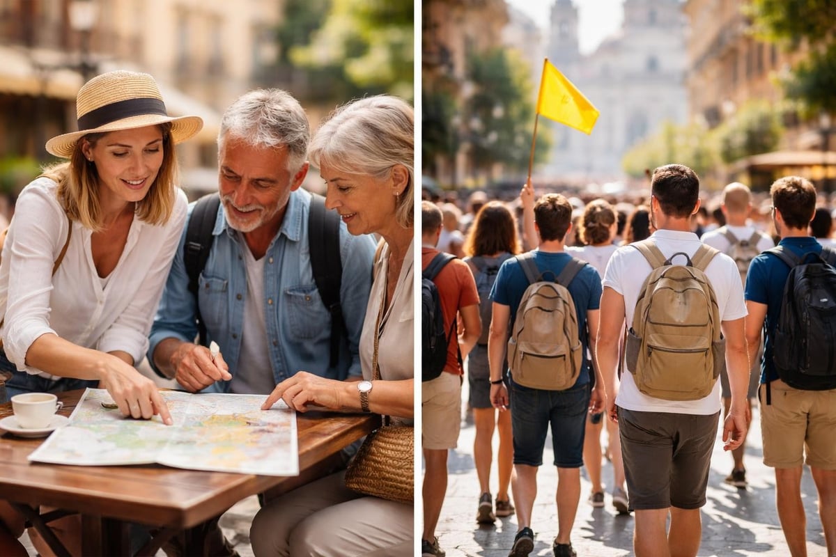 Comparing private tours versus group tours