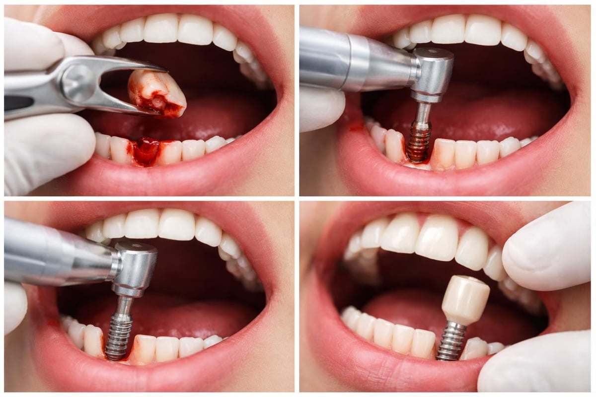 Same-day dental implant procedure steps