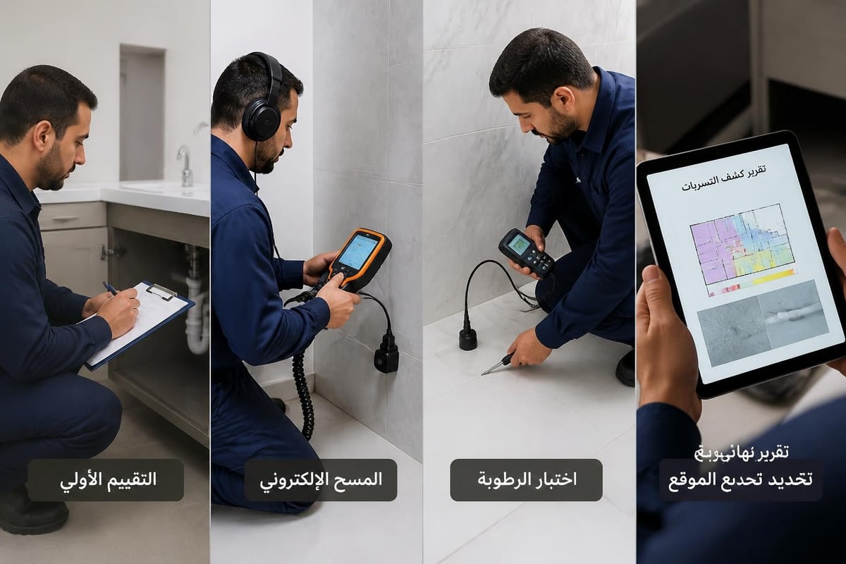 مراحل الفحص والكشف عن التسربات