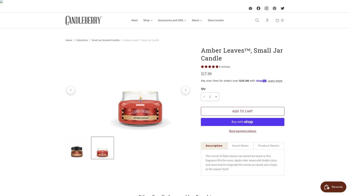 7 Best Small Candles for Cozy Ambiance in 2025 - Candleberry Amber Leaves Small Jar Candle