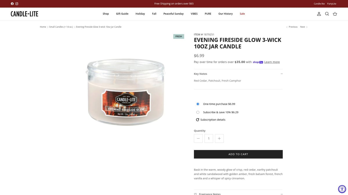 7 Best Small Candles for Cozy Ambiance in 2025 - Candle-lite Evening Fireside Glow 3-Wick 10oz Jar Candle