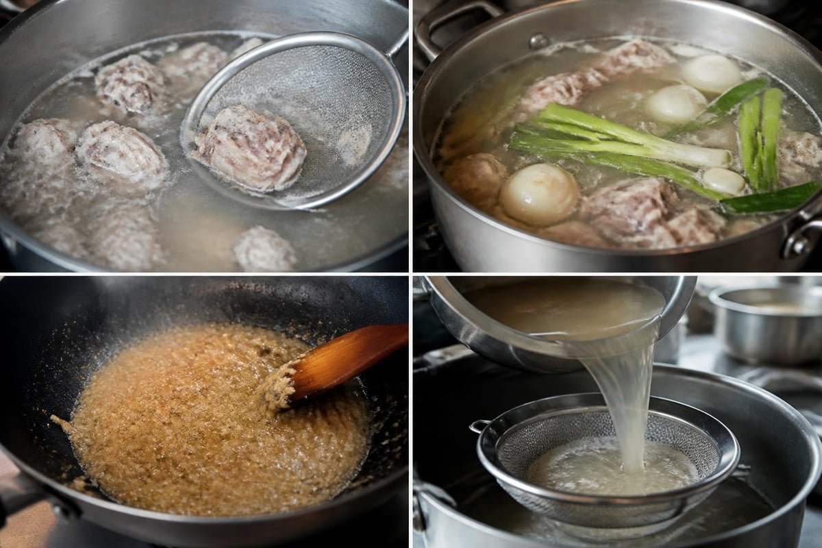 Proses pembuatan kuah bakso