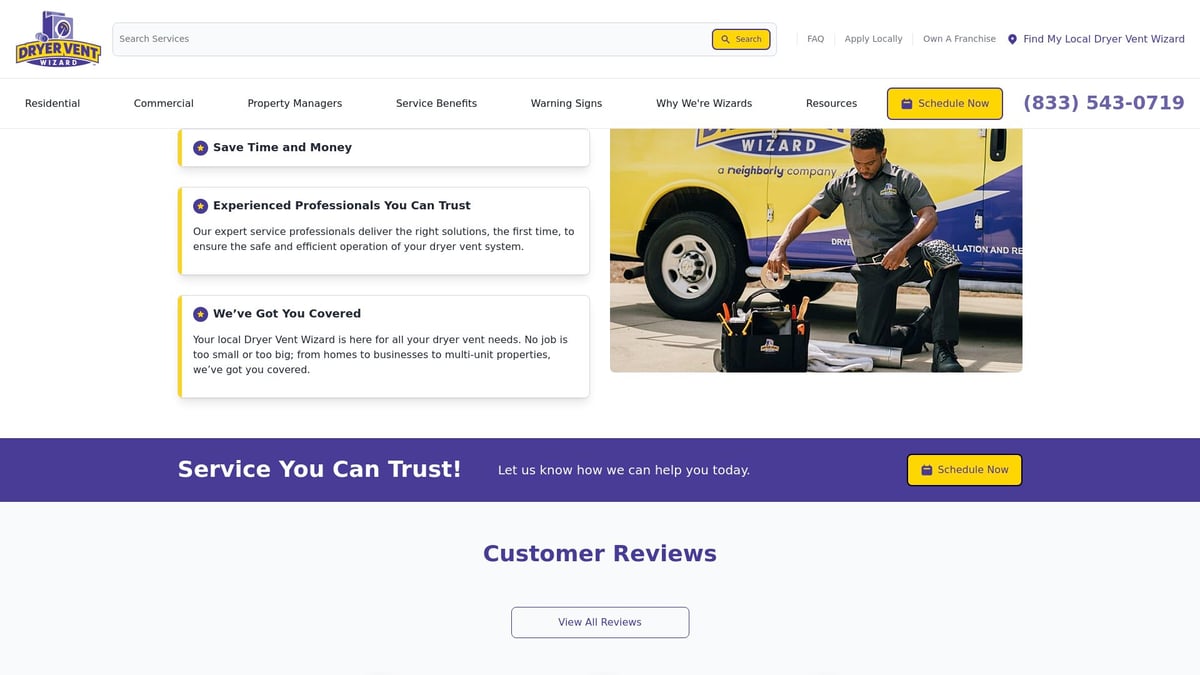 7 Essential Dryer Cleaning Services Near Me for 2026 - 1. Dryer Vent Wizard