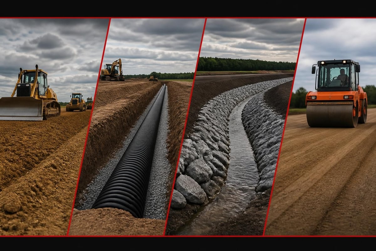 Earthworks drainage integration