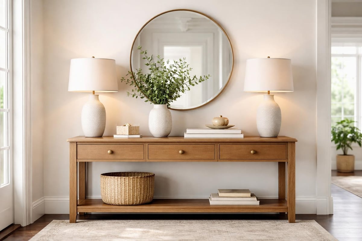 Lamp and console table proportion guidelines