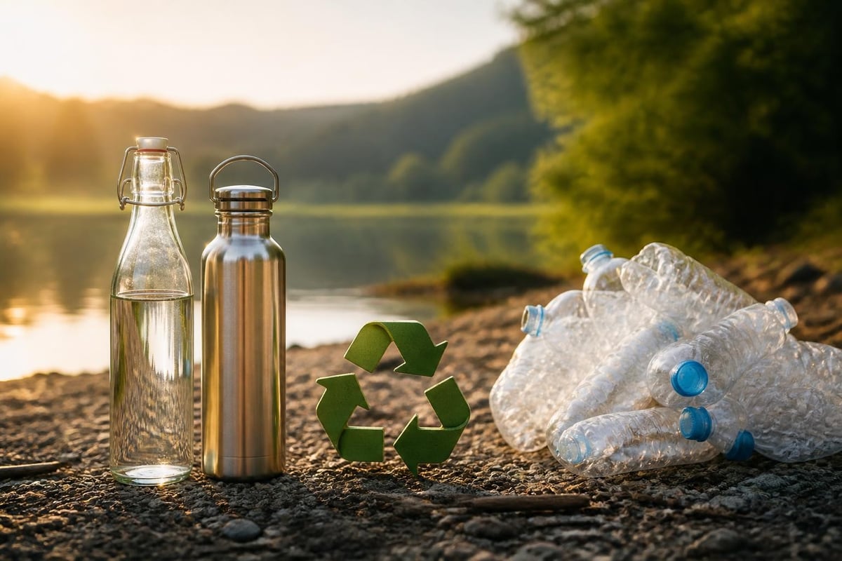 Glasflasker versus plastikflasker milj&oslash;p&aring;virkning