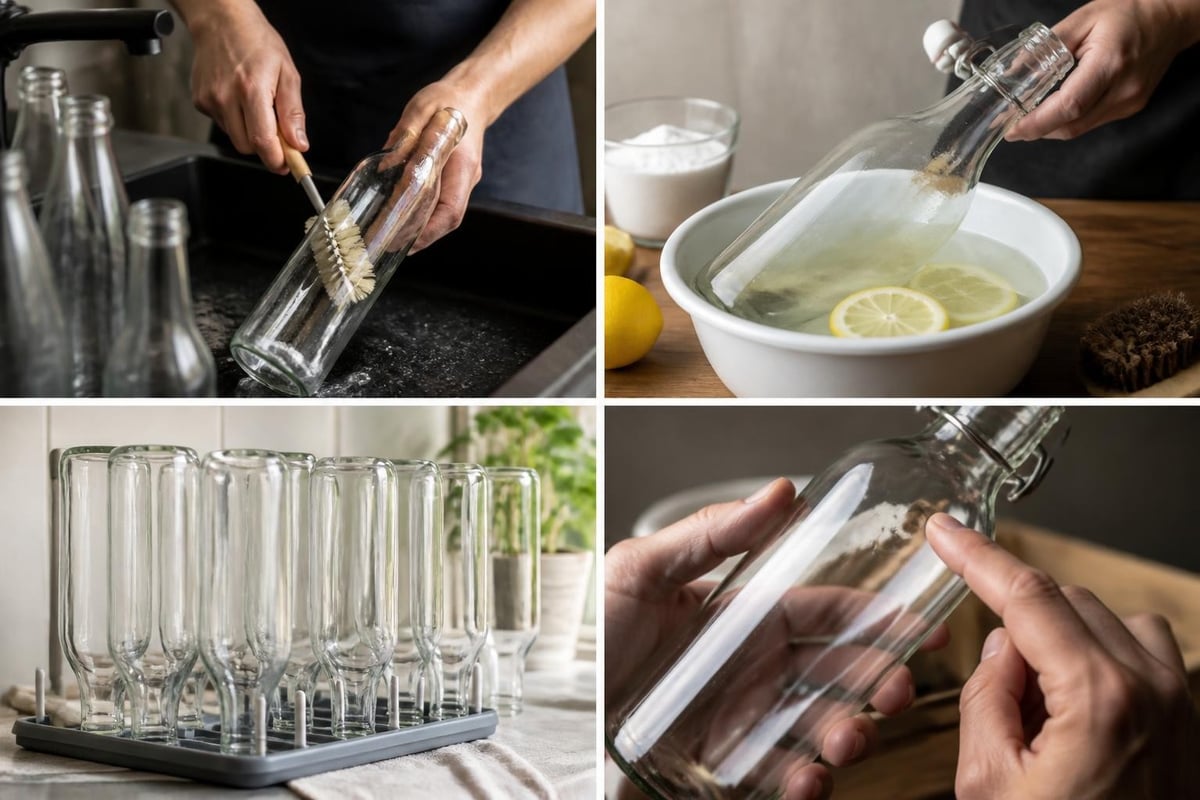 Glasflaske plejeguide trinvis