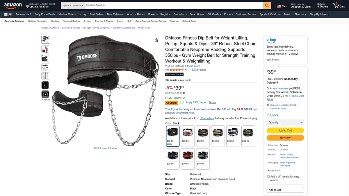 Top 7 Lifting Belt Picks for Enhanced Support in 2025 - DMoose Fitness Dip Belt – For Weighted Dips & Pullups