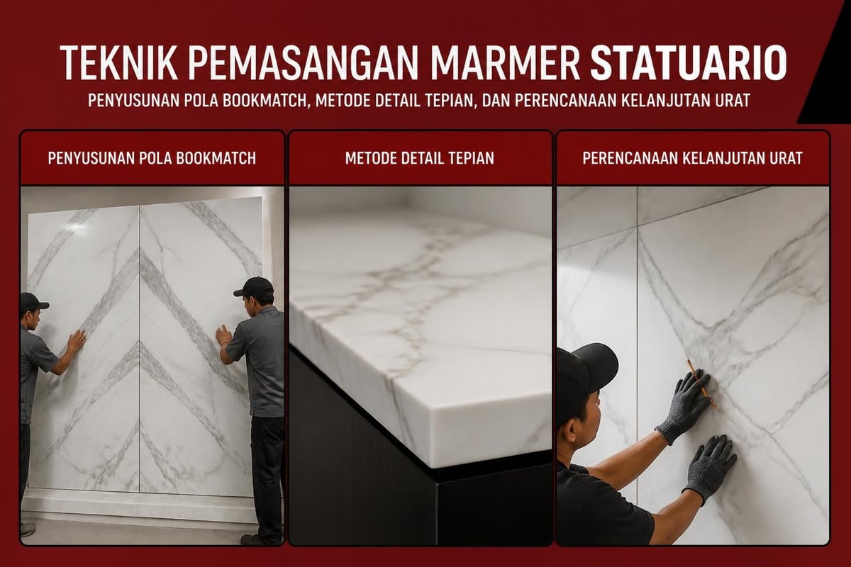 Teknik pemasangan marmer Statuario