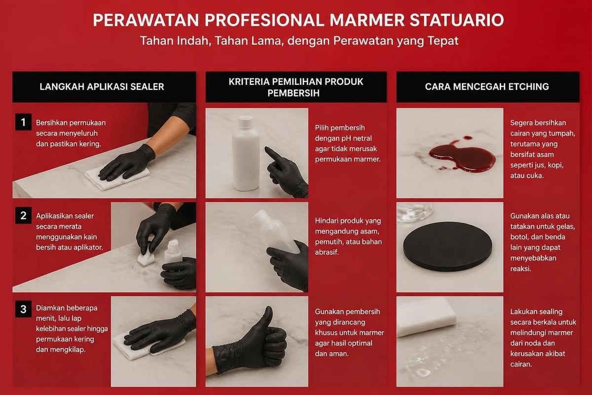 Perawatan marmer Statuario