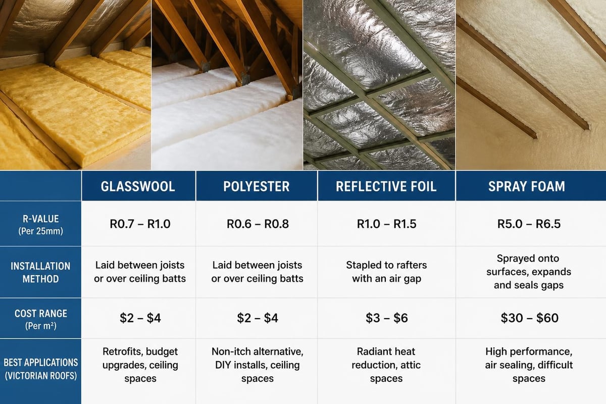 Roof insulation material comparison