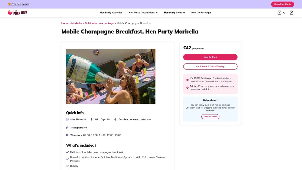 Top 7 Spots for Champagne Breakfast Marbella 2026 - The Foxy Hen – Mobile Champagne Breakfast