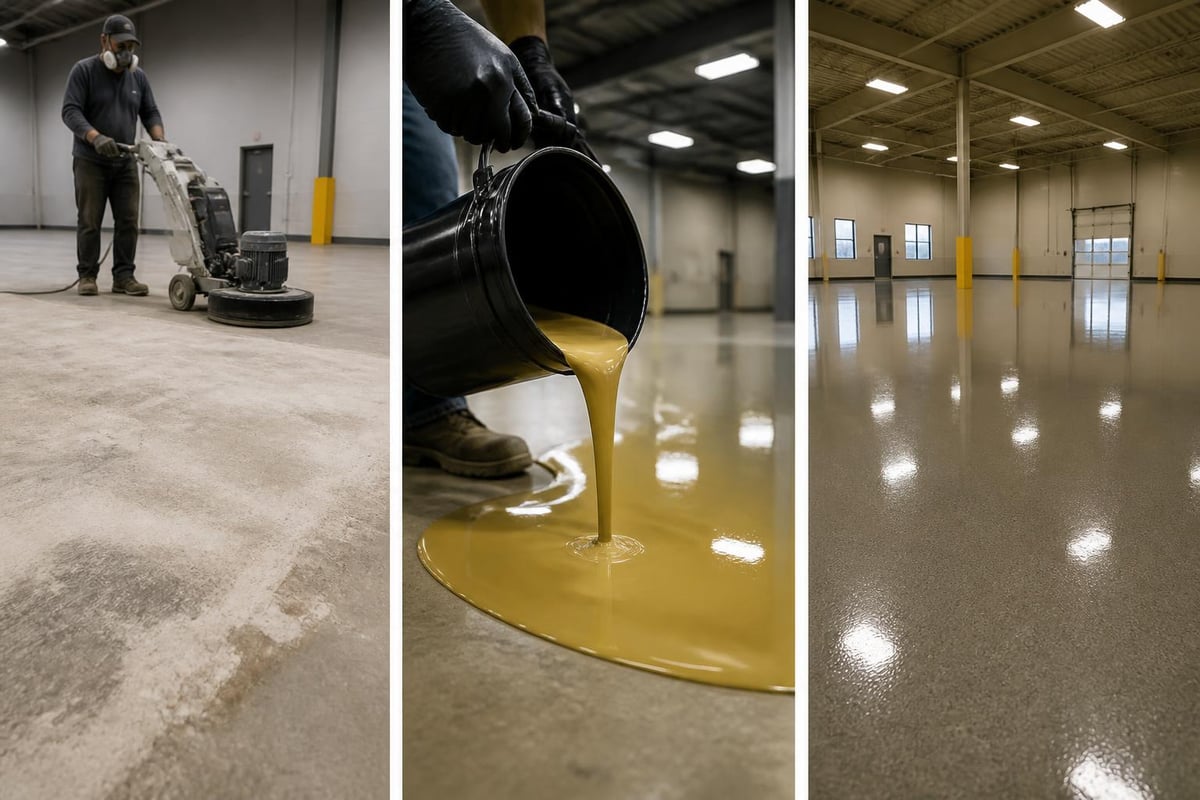 Industrial epoxy flooring application