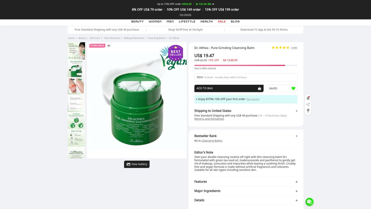 7 Korean Cleansing Balm Picks for Glowing Skin in 2026 - Dr. Althea Pure Grinding Cleansing Balm