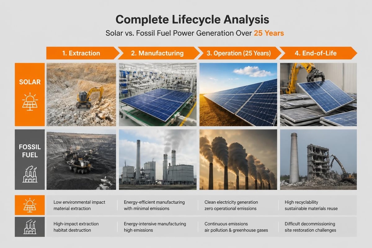 Lifecycle comparison renewable versus fossil fuels