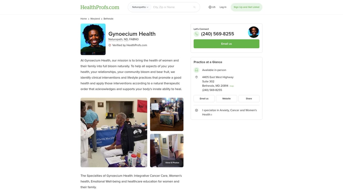 Top 7 Naturopath Maryland Experts to Know in 2026 - Gynoecium Health – Dr. Veronica Stevens Jackson, ND, FABNO