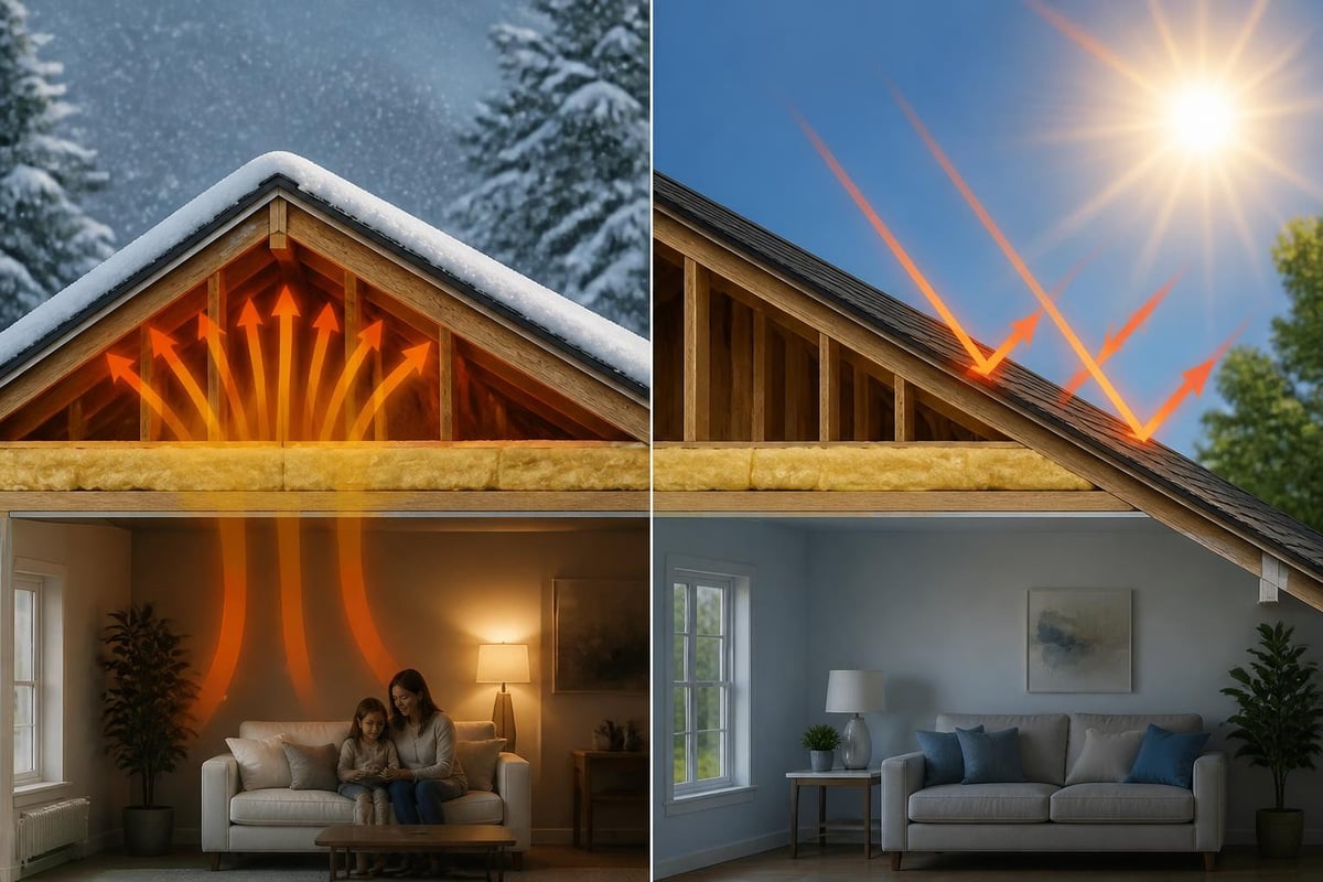 Home roof insulation thermal performance